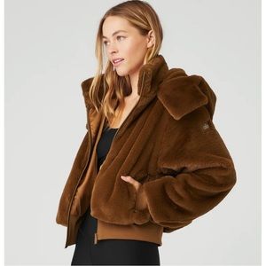 ALO Faux Fur Foxy Jacket- CHOCOLATE